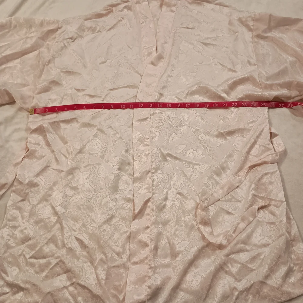 Vintage Wendy Ann Pink Satin And Lace Peignoir Robe And Nightgown Set Size 1X-2X